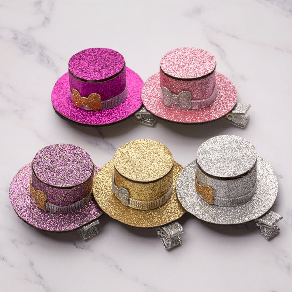 Pet Hat Hair Clip Bling Glitter Hair Clips Hairpin Grooming Hair Accessories for Dog Cat Baby Girls